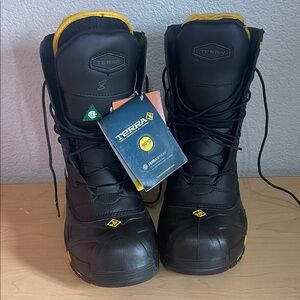 Terra Men's Black and Yellow Rain & Snow Boots